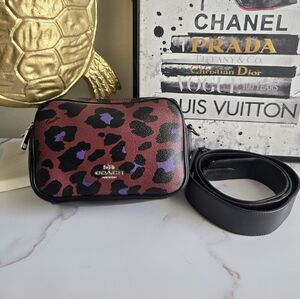 Coach Jes 20 Crossbody Bag With Leopard Print
